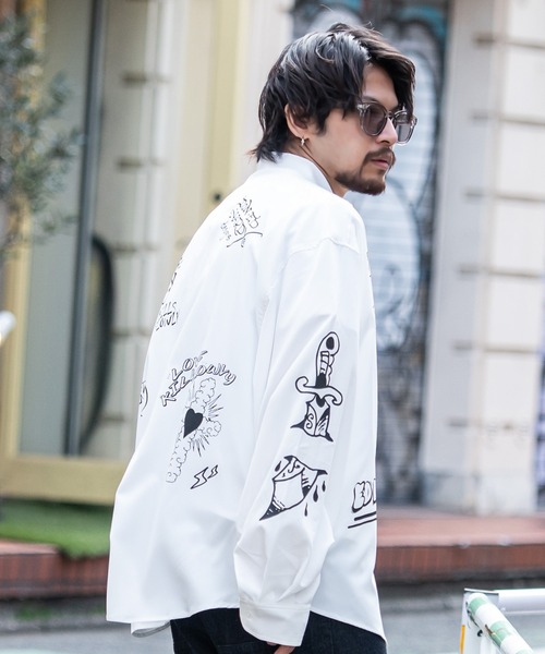 「Ed Hardy」 長袖シャツ M ブラック メンズ_画像3