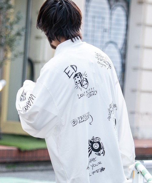 「Ed Hardy」 長袖シャツ M ブラック メンズ_画像4