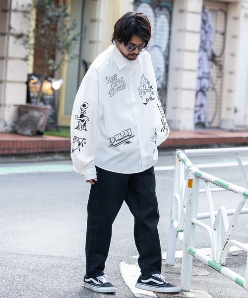 「Ed Hardy」 長袖シャツ M ブラック メンズ_画像5