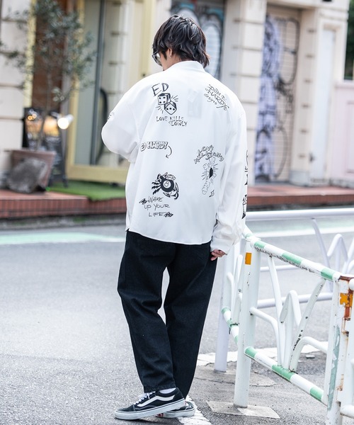 「Ed Hardy」 長袖シャツ M ブラック メンズ_画像6
