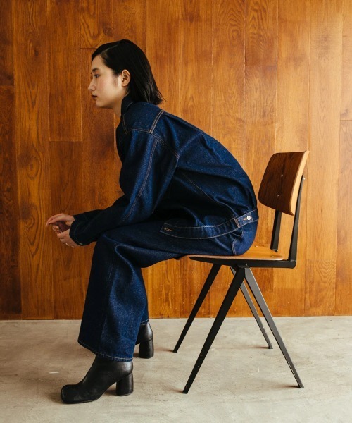 「oblekt」 デニムパンツ LARGE グレー レディース_画像9