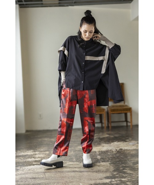 「OSMOSIS」 長袖ブラウス ONE SIZE ブルーグリーン レディース_画像2