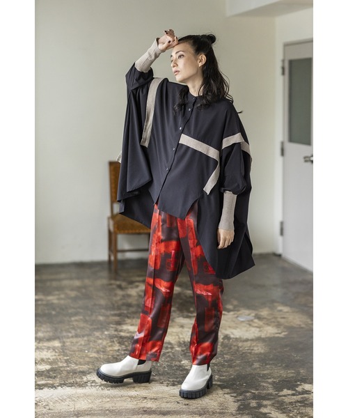 「OSMOSIS」 長袖ブラウス ONE SIZE ブルーグリーン レディース_画像3