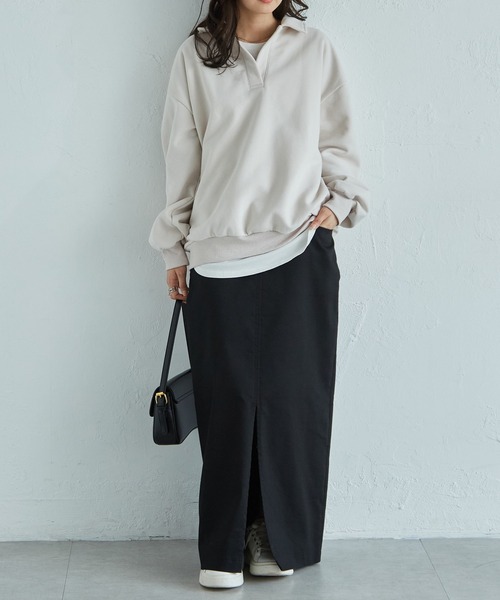 「RANAN」 長袖カットソー L-XL ブラック レディース_画像9