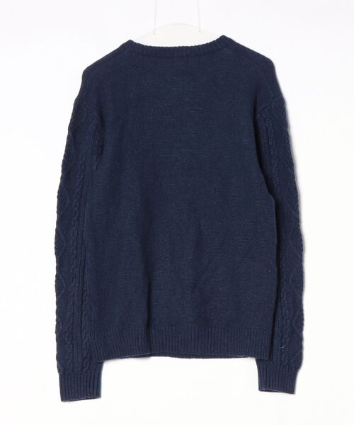 「417 EDIFICE」 長袖ニット L ネイビー メンズ_画像2