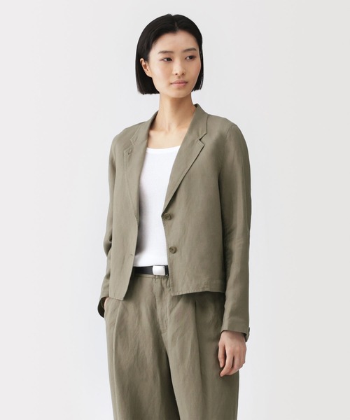 MUJI Labo コート アウター 「MUJI Labo」婦人 リネンリヨセルショート