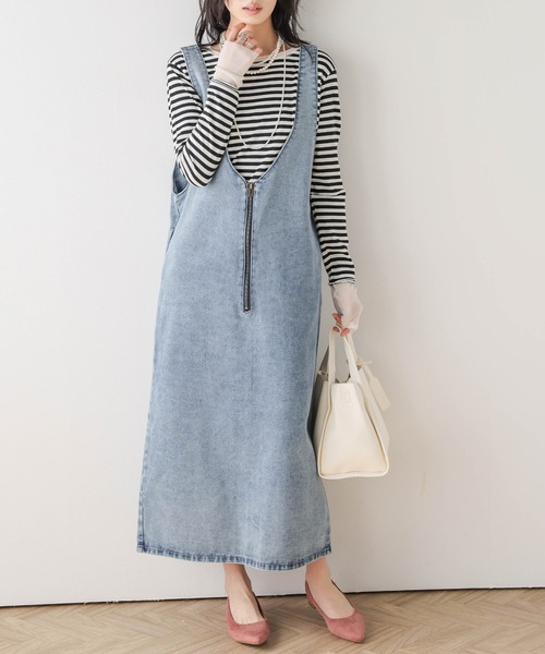 PP closet デニムジャンパースカート Cura Closet ジャンパースカート 「loverara.loverara コラボ」デニム