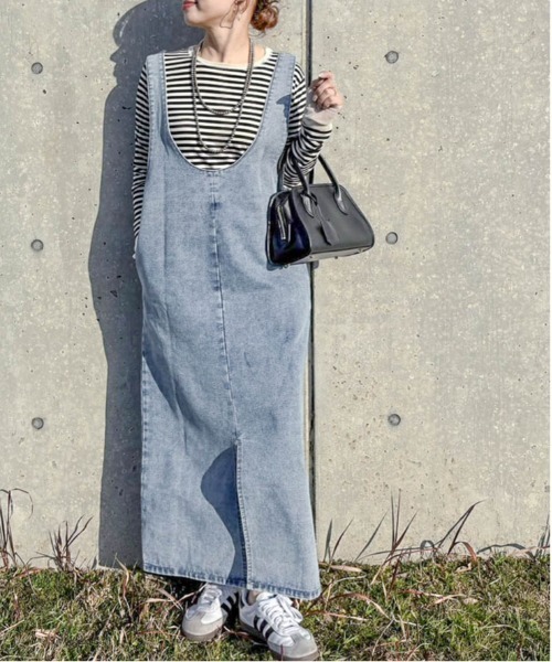 PP closet デニムジャンパースカート Cura Closet ジャンパースカート 「loverara.loverara コラボ」デニム