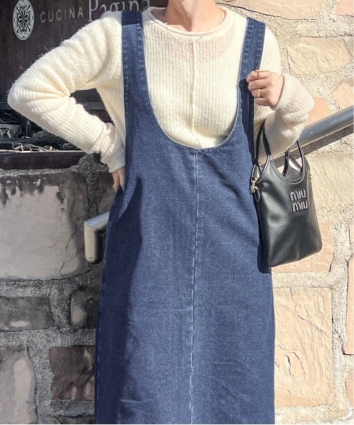 Cura Closet ジャンパースカート 「loverara.loverara コラボ」デニム
