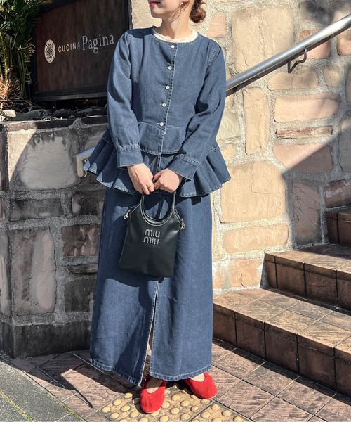 Cura Closet ジャンパースカート 「loverara.loverara コラボ」デニム