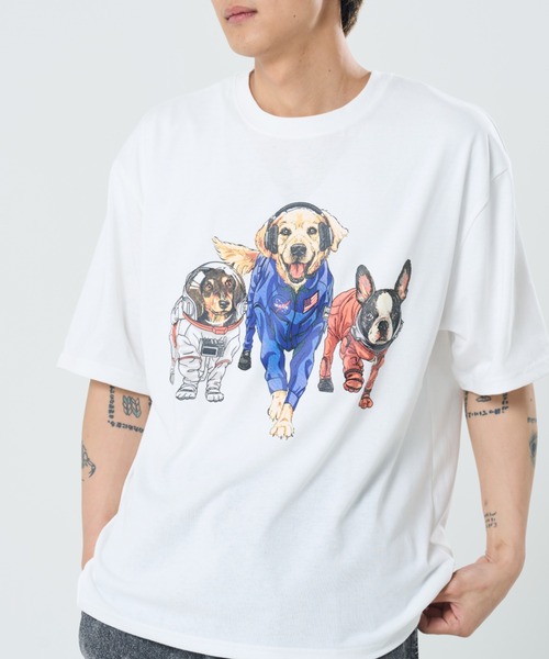 CORISCO（コリスコ） tシャツ スペースアニマル柄TEE(M1) メンズ