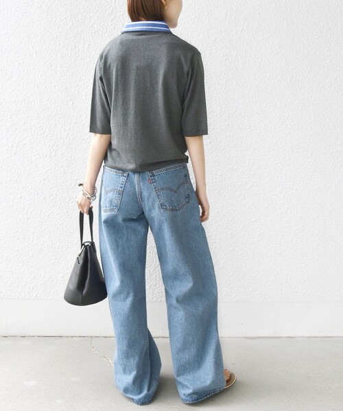「SHIPS」 半袖ニット ONE SIZE ダークグレー レディース_4