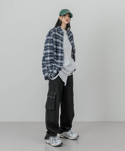 「FOLLOWIN」 カーゴパンツ LARGE ブルー メンズ_画像8