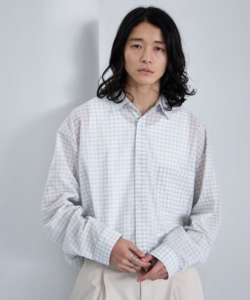 RAGEBLUE（レイジブルー） シャツ Sheer Check Pattern Shirt / シアー