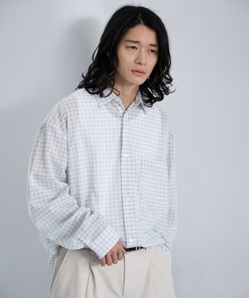 RAGEBLUE（レイジブルー） シャツ Sheer Check Pattern Shirt / シアー
