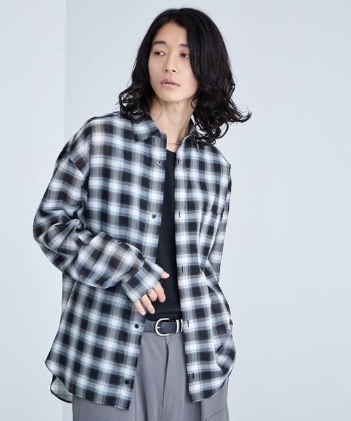 RAGEBLUE（レイジブルー） シャツ Sheer Check Pattern Shirt / シアー