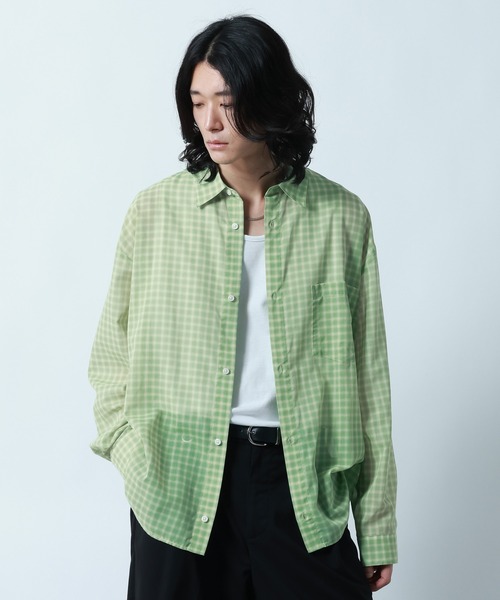 RAGEBLUE（レイジブルー） シャツ Sheer Check Pattern Shirt / シアー