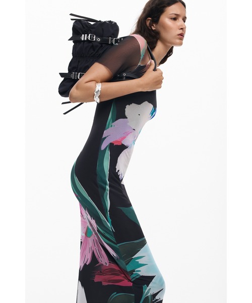 「Desigual」 半袖ワンピース X-LARGE ブラック レディース_画像4