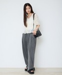 ブラウス シャツ 半袖 ボタンアップパッチワー...の詳細画像3