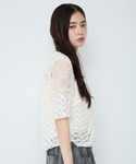 ブラウス シャツ 半袖 ボタンアップパッチワー...の詳細画像5