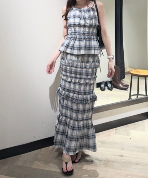 MOUSSY（マウジー） ロング スカート 「セットアップ対応」PLAID