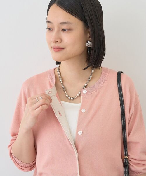 「AMERICAN HOLIC」 ニットカーディガン L ネイビー レディース_画像6