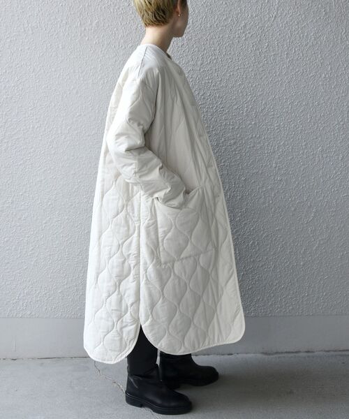 SHIPS any コート アウター any: THERMORE キルティング ノーカラー