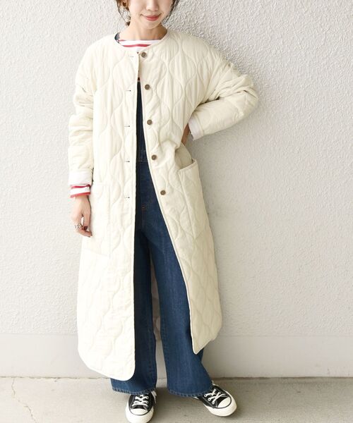 SHIPS any コート アウター any: THERMORE キルティング ノーカラー