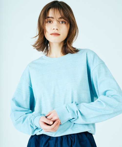 ウィンダンシー ロングTシャツ グレー ヴィンテージ加工 コットン生地 S ウィンダンシー ロングTシャツ グレー ヴィンテージ加工