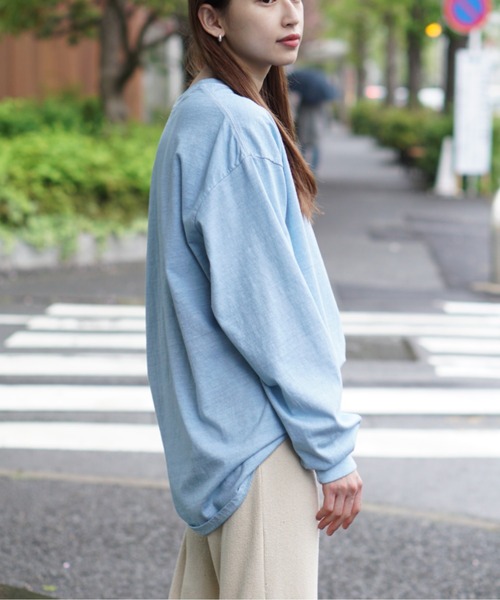 ウィンダンシー ロングTシャツ グレー ヴィンテージ加工 コットン生地 S 古着 90s USA製 The Cotton Exchange 「WHEATON」 カレッジ 長袖