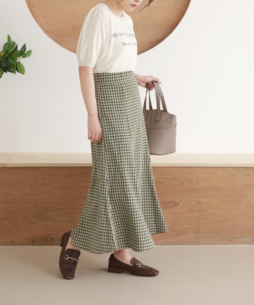 Isn't She？（イズントシー） ロング スカート チェック柄マーメイド