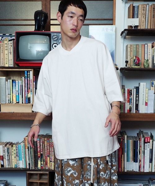 【y's ワイズ】カットソーTシャツ　ホワイト　オーバーサイズ　ドルマン　洗える tシャツ オーバーサイズ ドルマンスリーブ S/S カットソー メンズ
