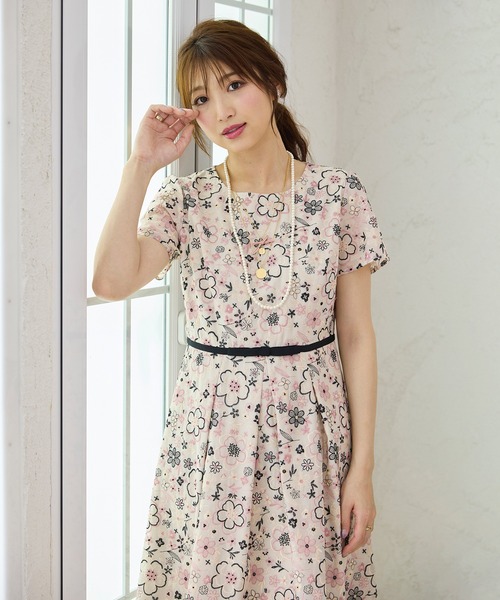 ワンピース オーガンジー刺繍ワンピース レディース : 74886458  