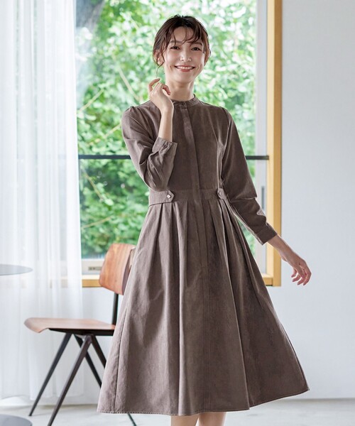 Tiaclasse ワンピース ピーチスキンバンドカラーワンピース : ZOZOTOWN