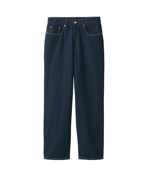 無印良品（MUJI） ワイドパンツ ジーンズ デニムワイドパンツ ダーク