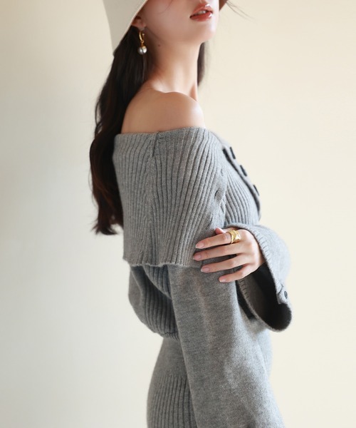 SAISON DE PAPILLON（セゾンドパピヨン） ワンピース 3wayネック膝上丈