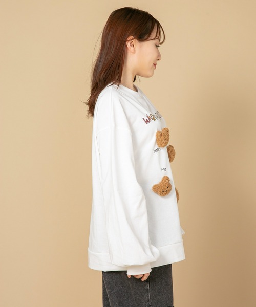 tシャツ 「LIVERY/ライブリー」　クマネコまみロンT　アニマルシリーズ レディース LB/S tシャツ 「LIVERY/ライブリー」 クマネコまみロンT