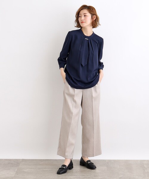 HOWDY.ブラウス grove ブラウス シャツ 「洗濯可能／防しわ」マルチwayボウタイ