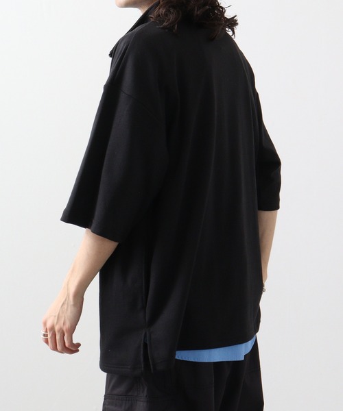 attachment 半袖シャツ SUGGESTION tシャツ ハーフZIPスタンドポンチ半袖シャツ メンズ