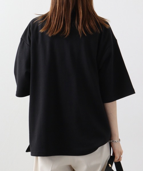 SUGGESTION tシャツ ハーフZIPスタンドポンチ半袖シャツ メンズ