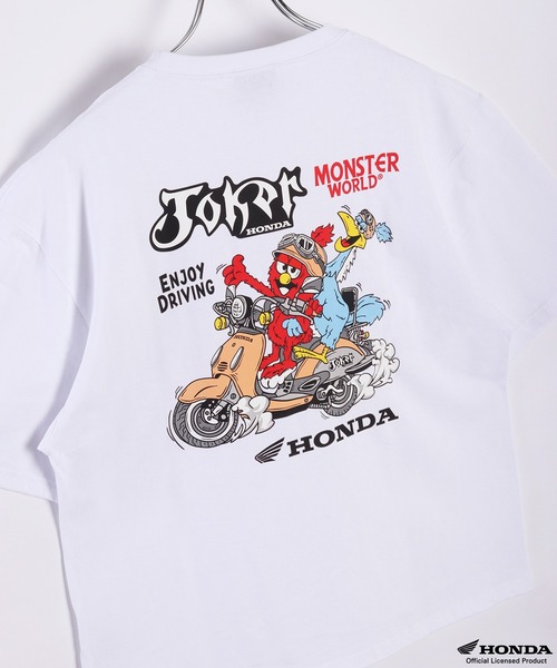 HONDA ホンダ　tシャツ オーバーサイズ　希少カラー　コラボ JOHN'S CLOSET tシャツ 「s」「HONDA×MONSTER WORLD」バイク
