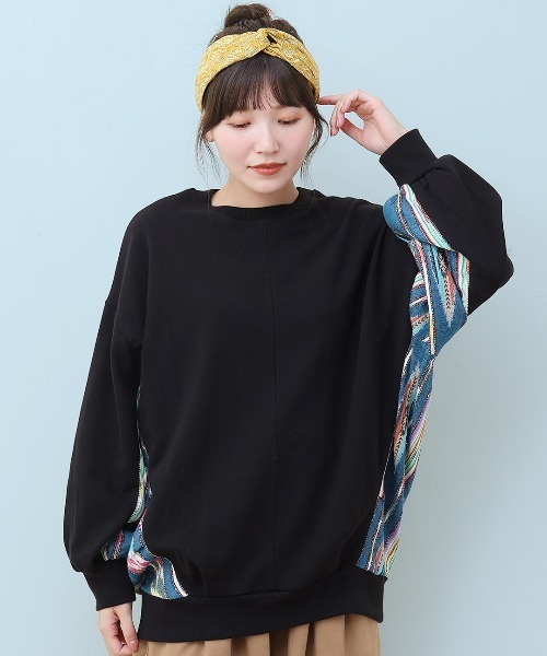 トレーナー スウェット Rico メヒコジャガードコンビプルオーバー レディース チチカカ トレーナー スウェット Rico メヒコジャガードコンビ