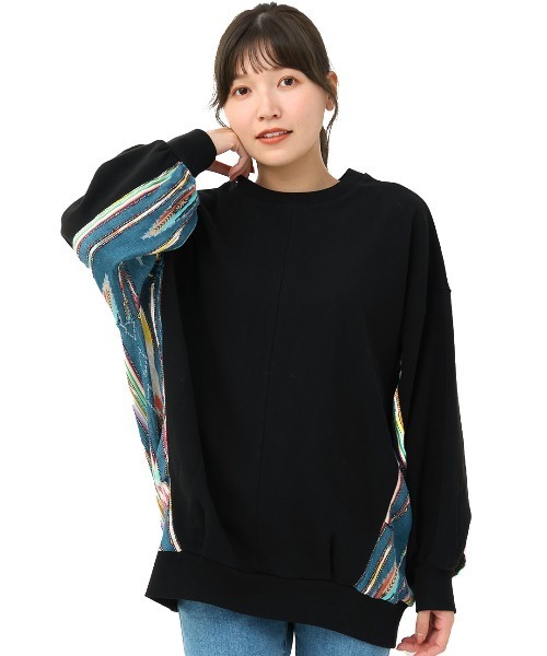 トレーナー スウェット Rico メヒコジャガードコンビプルオーバー レディース チチカカ トレーナー スウェット Rico メヒコジャガードコンビ