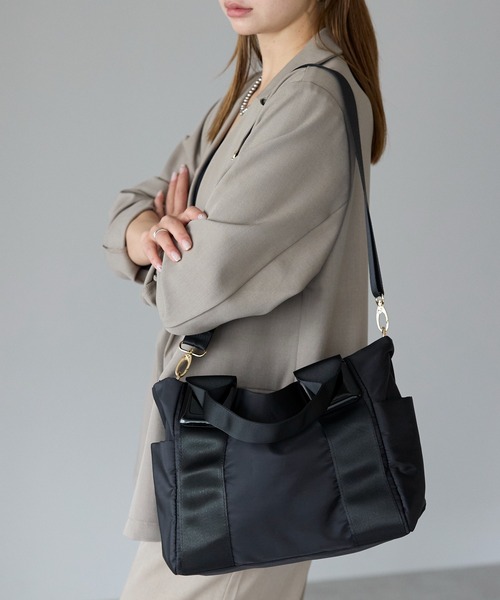 Lien Select ショルダーバッグ バッグ スクエアパネルナイロントート