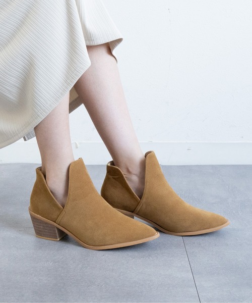 ブーツ サイドVカットブーティー レディース : ZOZOTOWN Yahoo