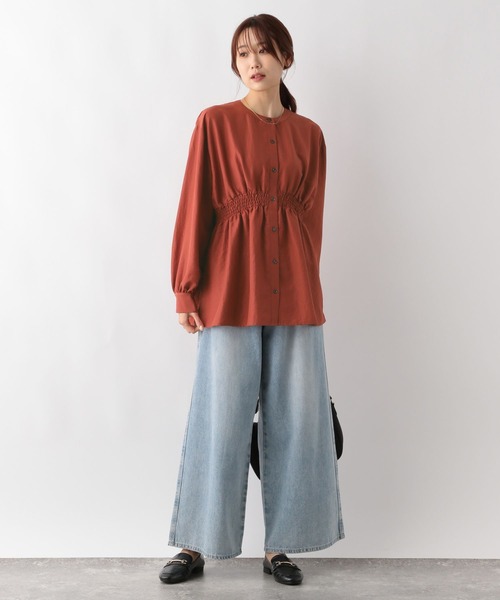 シャツ ブラウス シャーリングシャツ長袖/141724 レディース | GLOBAL WORK | 18