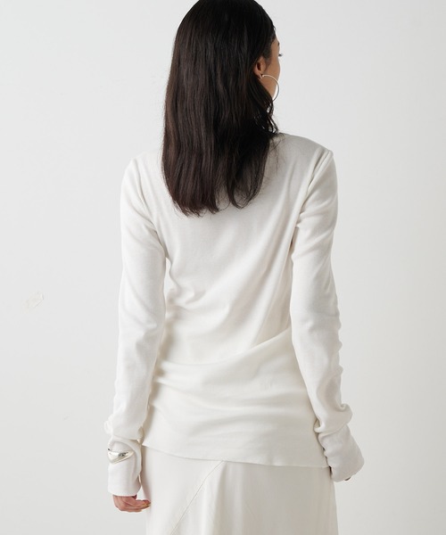 tシャツ コットンテレコクルーネックプルオーバー レディースの画像