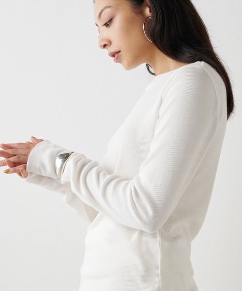 ウィムガゼット コットンテレコクルーネックプルオーバー ホワイト コットンテレコクルーネックプルオーバー | Whim Gazette(ウィム