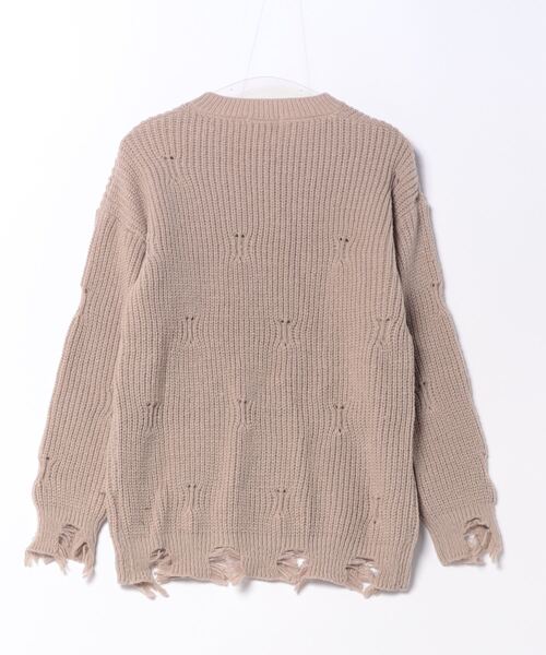 GEMEDA ニット セーター ダメージ加工ニットプルオーバー レディース