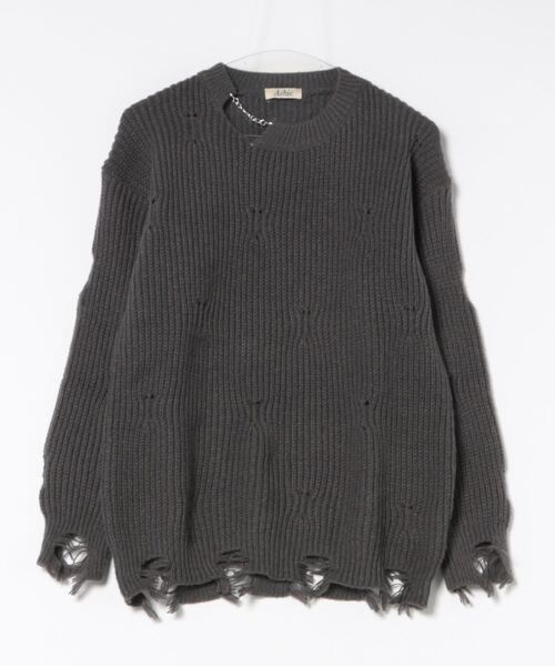 【希少デザイン】ネイバーフッド　ダメージ加工　ニット　セーター　L 希少デザイン】ネイバーフッド ダメージ加工 ニット セーター L